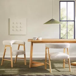 Best Kirklands Home Boucle Curved Ezra Dining Chairs, Set of 2 Ivory