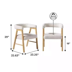 Best Kirklands Home Boucle Curved Ezra Dining Chairs, Set of 2 Ivory