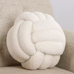 Discount Kirklands Home Boucle Woven Sphere Pillow Ivory