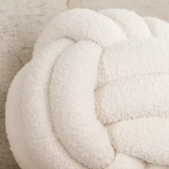 Discount Kirklands Home Boucle Woven Sphere Pillow Ivory