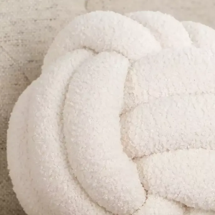 Discount Kirklands Home Boucle Woven Sphere Pillow Ivory