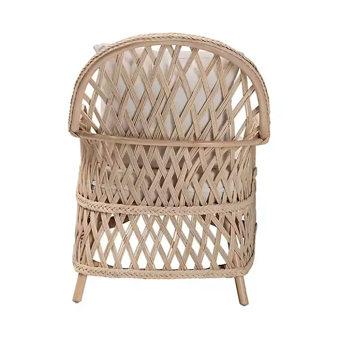 Sale Kirklands Home Braided Rattan Accent Chair Ivory