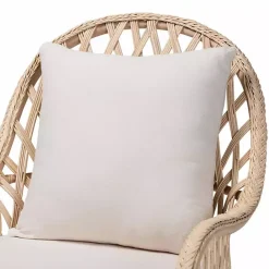 Sale Kirklands Home Braided Rattan Accent Chair Ivory