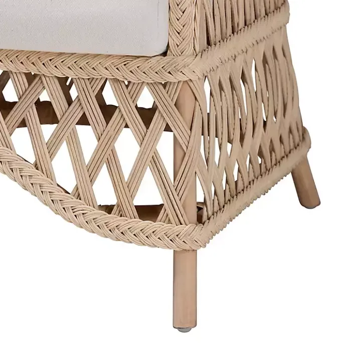 Sale Kirklands Home Braided Rattan Accent Chair Ivory