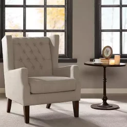 Hot Kirklands Home Button Tufted Accent Chair Ivory