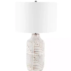 Clearance Kirklands Home Ivory Carved Wood Dianne Table Lamp White