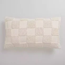 Hot Kirklands Home Checkerboard Lumbar Pillow Ivory