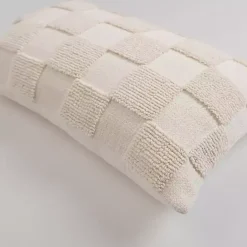 Hot Kirklands Home Checkerboard Lumbar Pillow Ivory