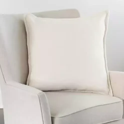 Clearance Kirklands Home Chenille Texture Flange Pillow, 22 in. Ivory