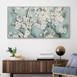 Outlet Kirklands Home Ivory Cherry Blossoms Framed Canvas Art Print
