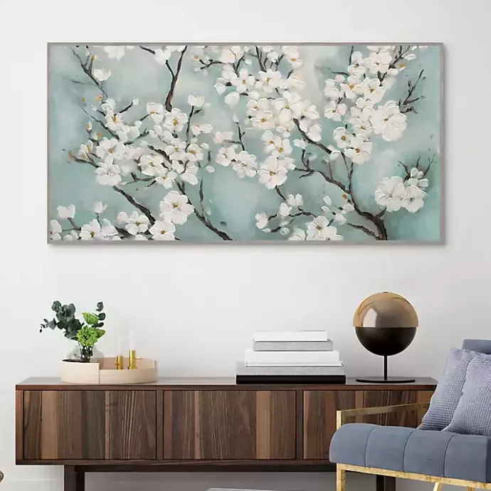 Outlet Kirklands Home Ivory Cherry Blossoms Framed Canvas Art Print