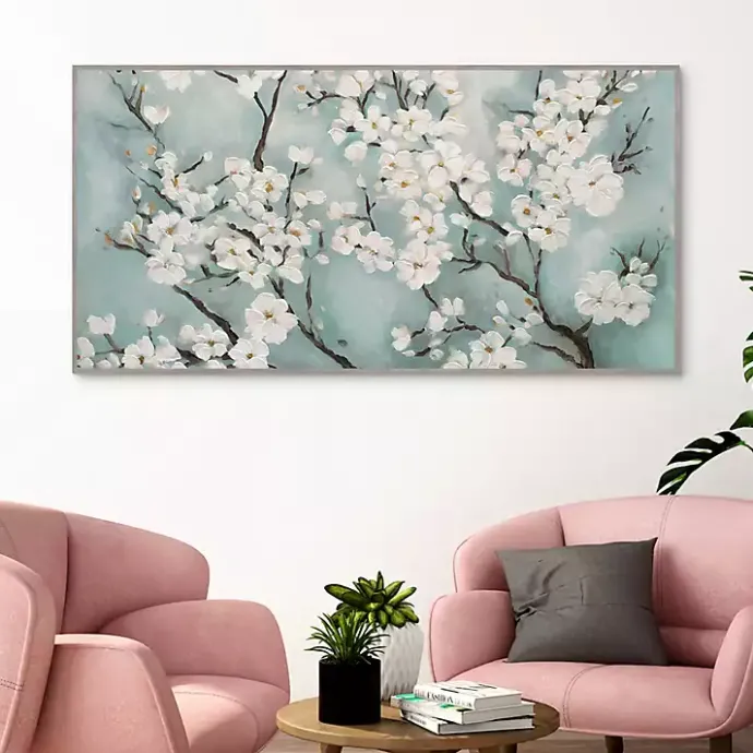 Outlet Kirklands Home Ivory Cherry Blossoms Framed Canvas Art Print