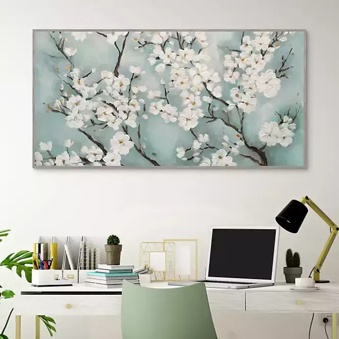 Outlet Kirklands Home Ivory Cherry Blossoms Framed Canvas Art Print