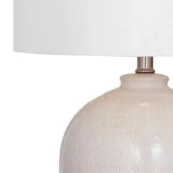 Clearance Kirklands Home Ivory Chevron Ceramic Table Lamp White