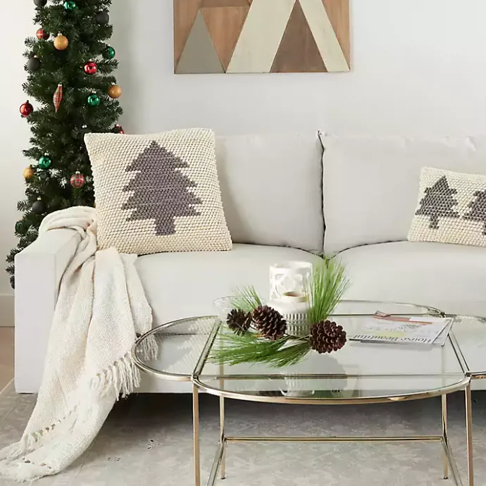 Best Kirklands Home Ivory Christmas Tree Loop Throw Pillow