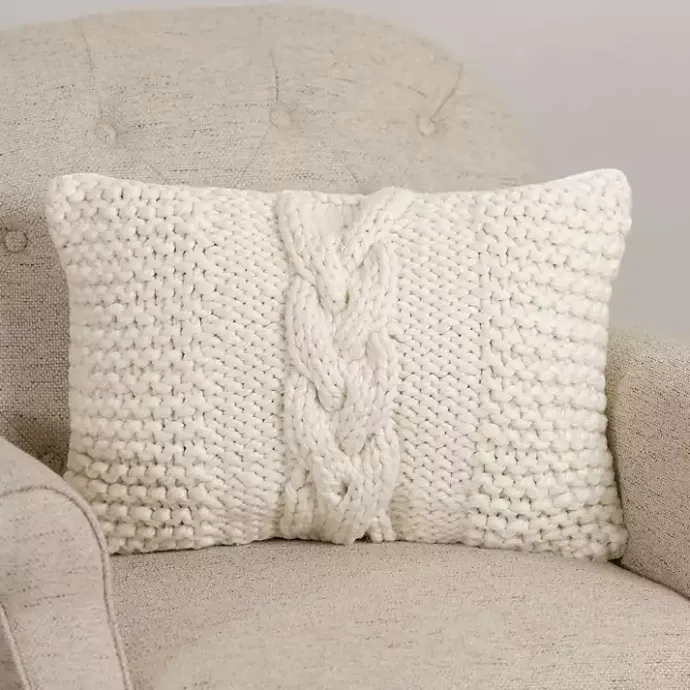 Online Kirklands Home Chunky Knit Lumbar Pillow Ivory