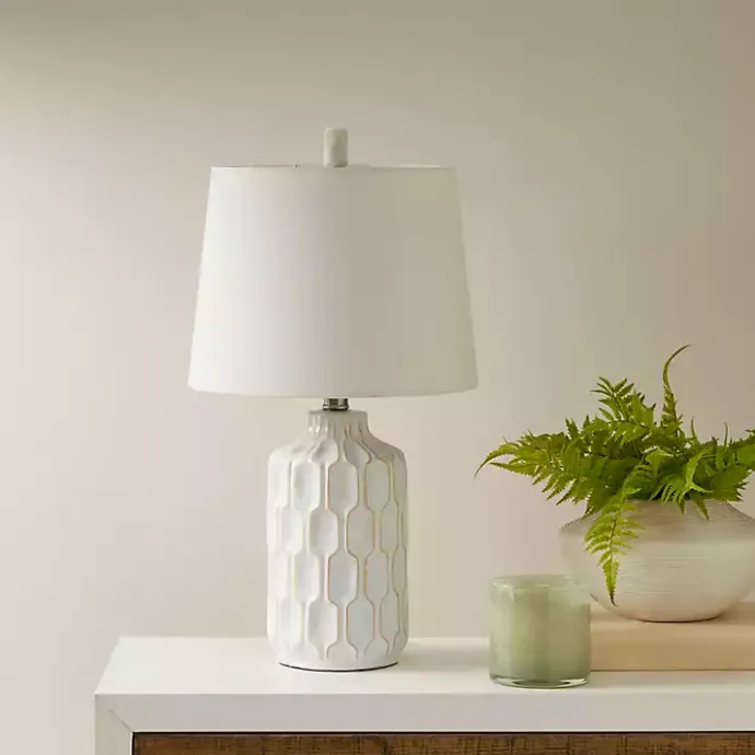 Clearance Kirklands Home Ivory Contour Ceramic Table Lamp White