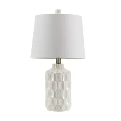 Clearance Kirklands Home Ivory Contour Ceramic Table Lamp White