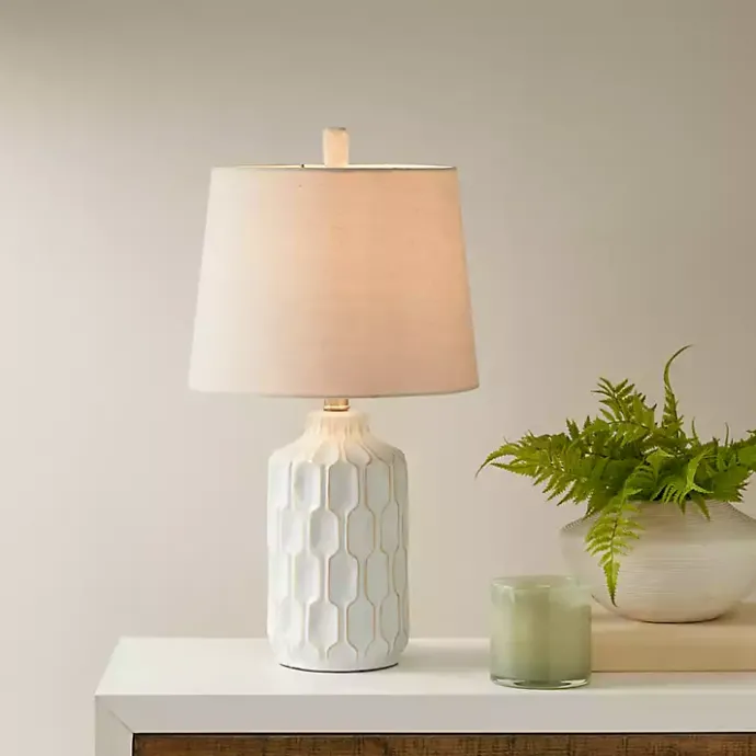 Clearance Kirklands Home Ivory Contour Ceramic Table Lamp White