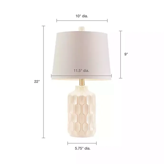 Clearance Kirklands Home Ivory Contour Ceramic Table Lamp White