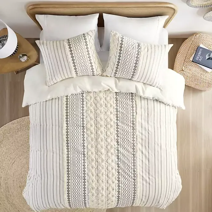 Best Kirklands Home Cotton Tufted King 3-pc. Comforter Set Ivory