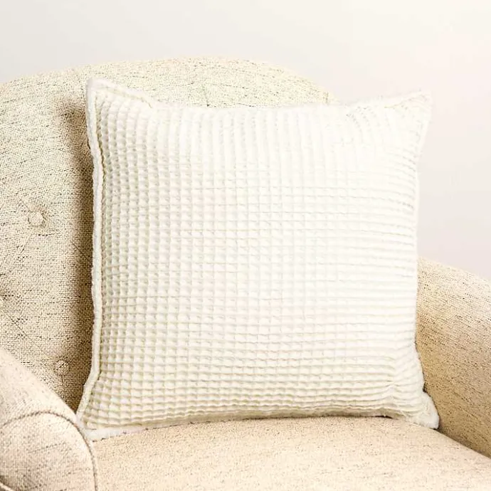 Outlet Kirklands Home Cozy Waffle Pillow Ivory