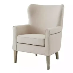 Best Kirklands Home Curved Wingback Accent Chair Ivory