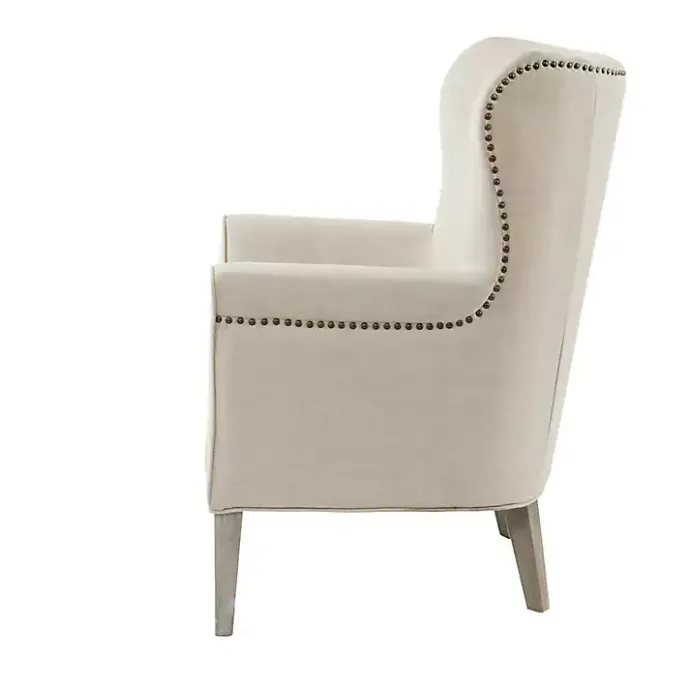 Best Kirklands Home Curved Wingback Accent Chair Ivory