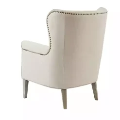 Best Kirklands Home Curved Wingback Accent Chair Ivory