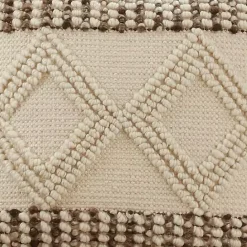 Sale Kirklands Home Ivory Diamond Woven Textured Polyester Pillow