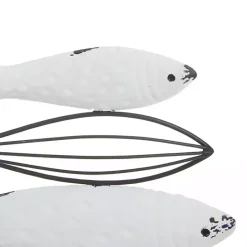 Kirklands Home Ivory Distressed Coastal Fish School Statue