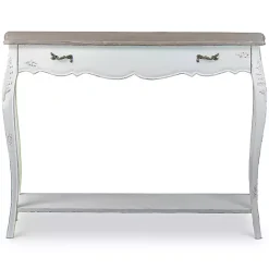 Clearance Kirklands Home Distressed Streaked Console Table Ivory