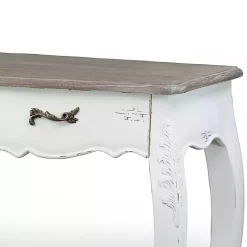 Clearance Kirklands Home Distressed Streaked Console Table Ivory