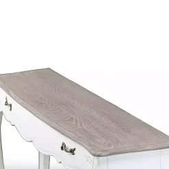 Clearance Kirklands Home Distressed Streaked Console Table Ivory