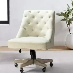 Hot Kirklands Home Dylan Upholstered Office Chair Ivory