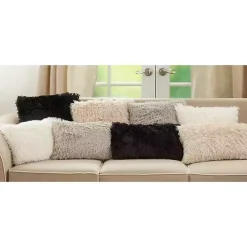 Best Kirklands Home Ivory Faux Fur Fluffy Lumbar Throw Pillow White