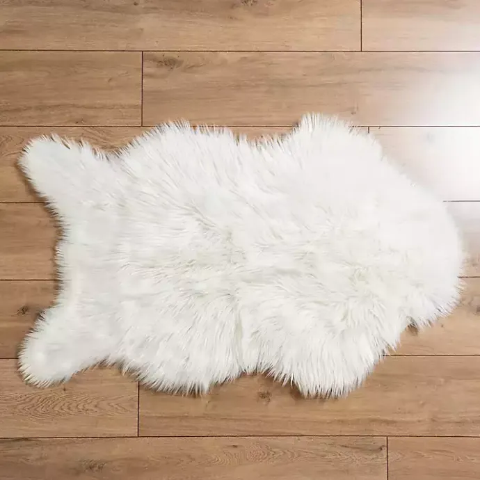 Best Kirklands Home Faux Fur Scatter Rug Ivory