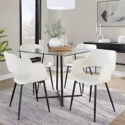 Discount Kirklands Home Faux Leather Marge Dining Chairs, Set of 2 Ivory