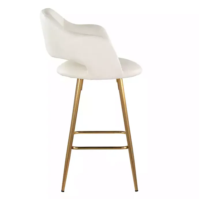 Best Kirklands Home Faux Leather Marge Counter Stools, Set of 2 Ivory
