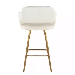 Best Kirklands Home Faux Leather Marge Counter Stools, Set of 2 Ivory