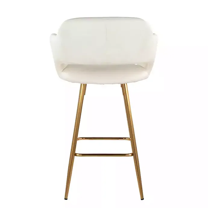 Best Kirklands Home Faux Leather Marge Counter Stools, Set of 2 Ivory