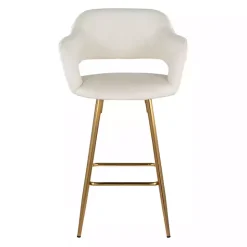 Best Kirklands Home Faux Leather Marge Counter Stools, Set of 2 Ivory