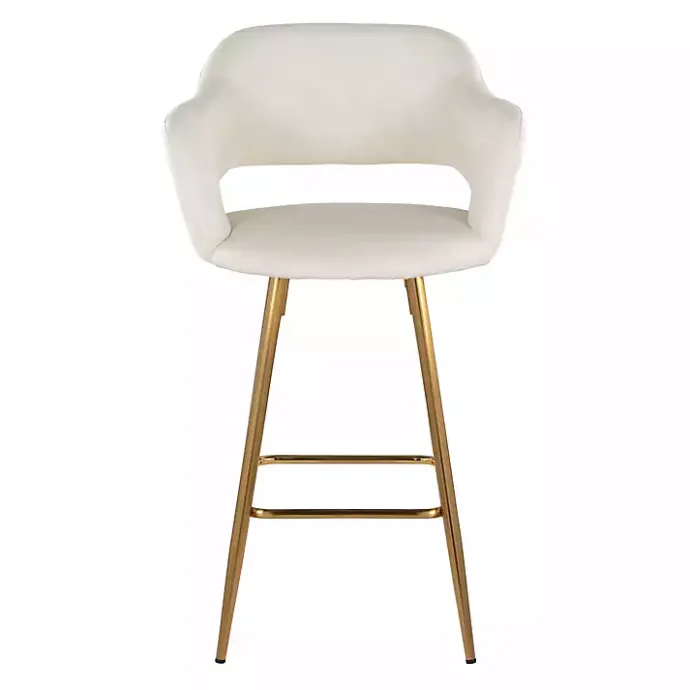 Best Kirklands Home Faux Leather Marge Counter Stools, Set of 2 Ivory