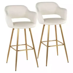 Online Kirklands Home Faux Leather Marge Bar Stools, Set of 2 Ivory