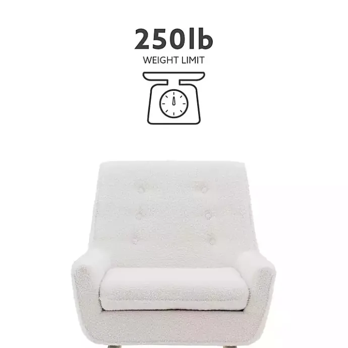 Outlet Kirklands Home Ivory Faux Sherpa Tufted Accent Chair White