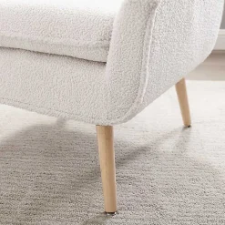 Outlet Kirklands Home Ivory Faux Sherpa Tufted Accent Chair White