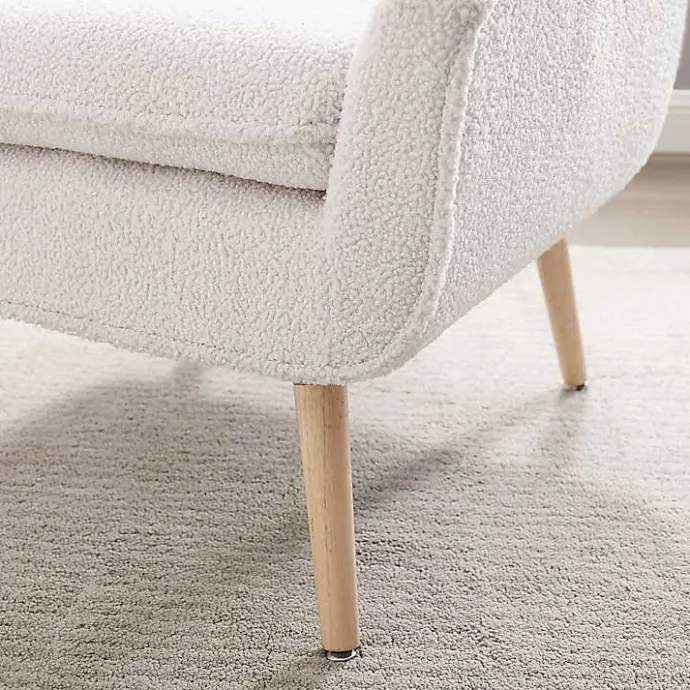 Outlet Kirklands Home Ivory Faux Sherpa Tufted Accent Chair White