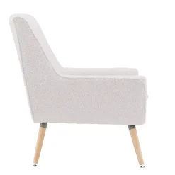 Outlet Kirklands Home Ivory Faux Sherpa Tufted Accent Chair White