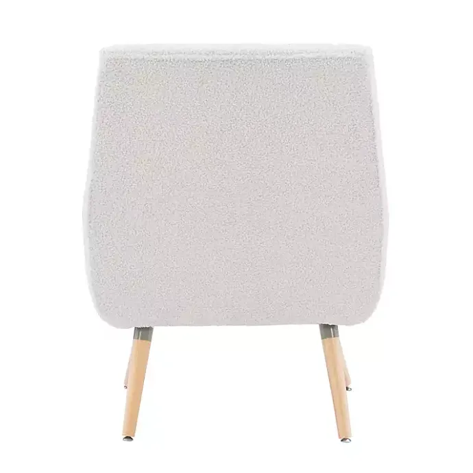 Outlet Kirklands Home Ivory Faux Sherpa Tufted Accent Chair White