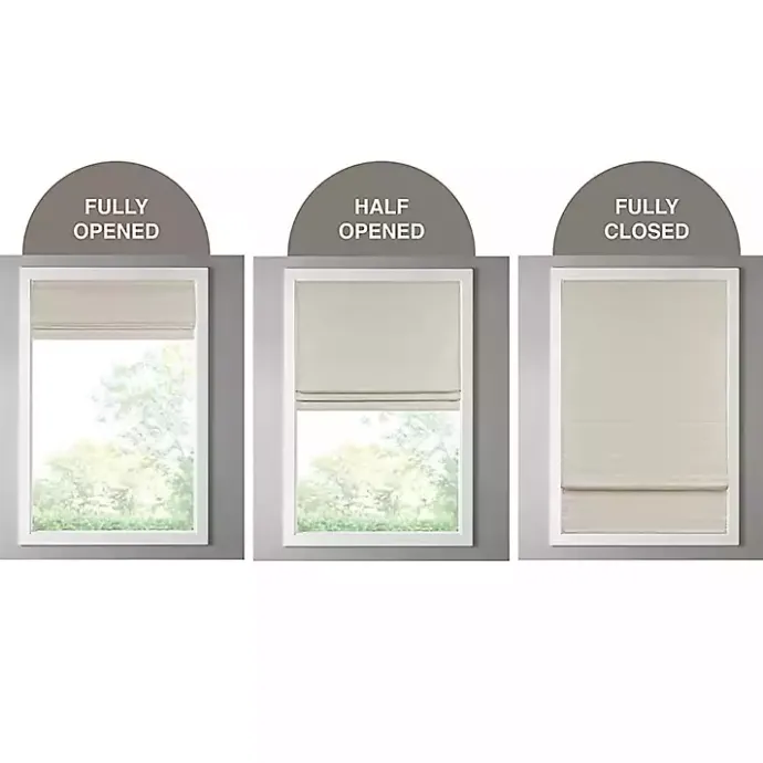 Best Kirklands Home Faux Silk Room Darkening Roman Shade, 27 in. Ivory